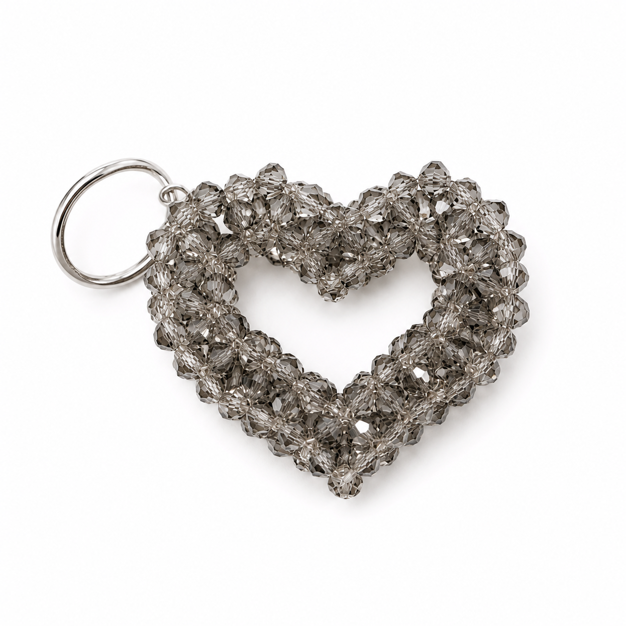 Handmade Crystal Beaded Heart Keychain