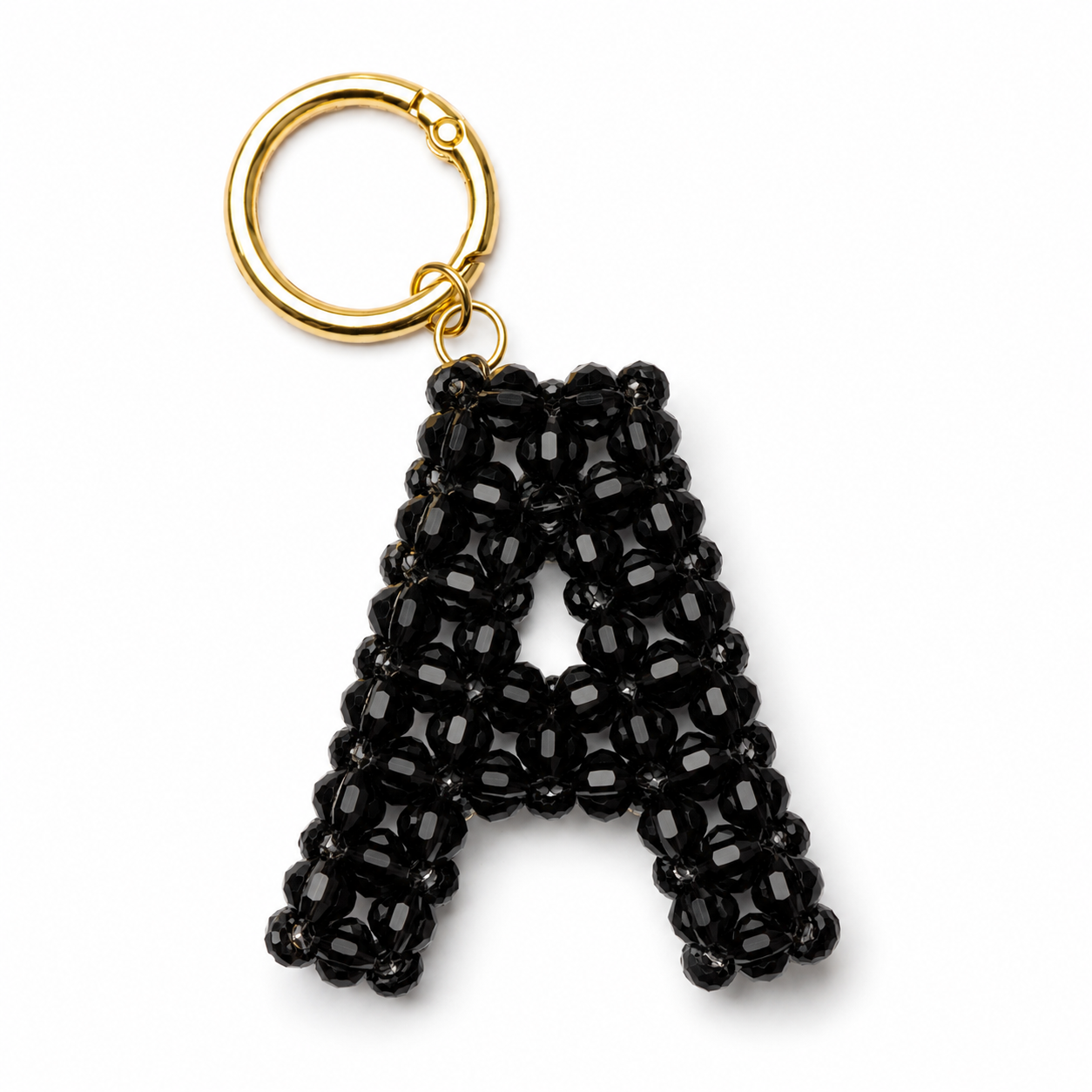 Handmade Glass Beaded Letter Keychain