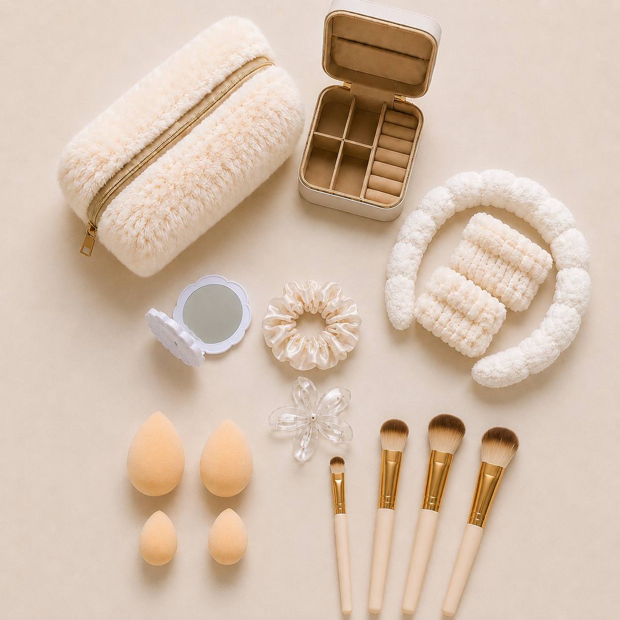 Deluxe Beauty Gift Set with Brushes & Sponges | 3 Colors