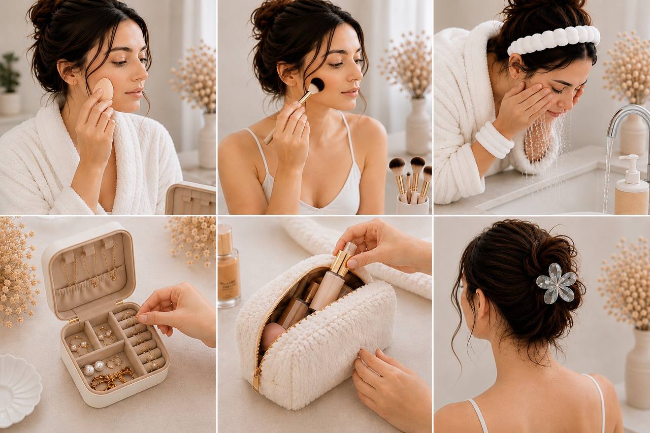 Deluxe Beauty Gift Set with Brushes & Sponges | 3 Colors
