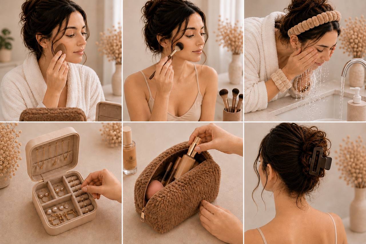 Deluxe Beauty Gift Set with Brushes & Sponges | 3 Colors
