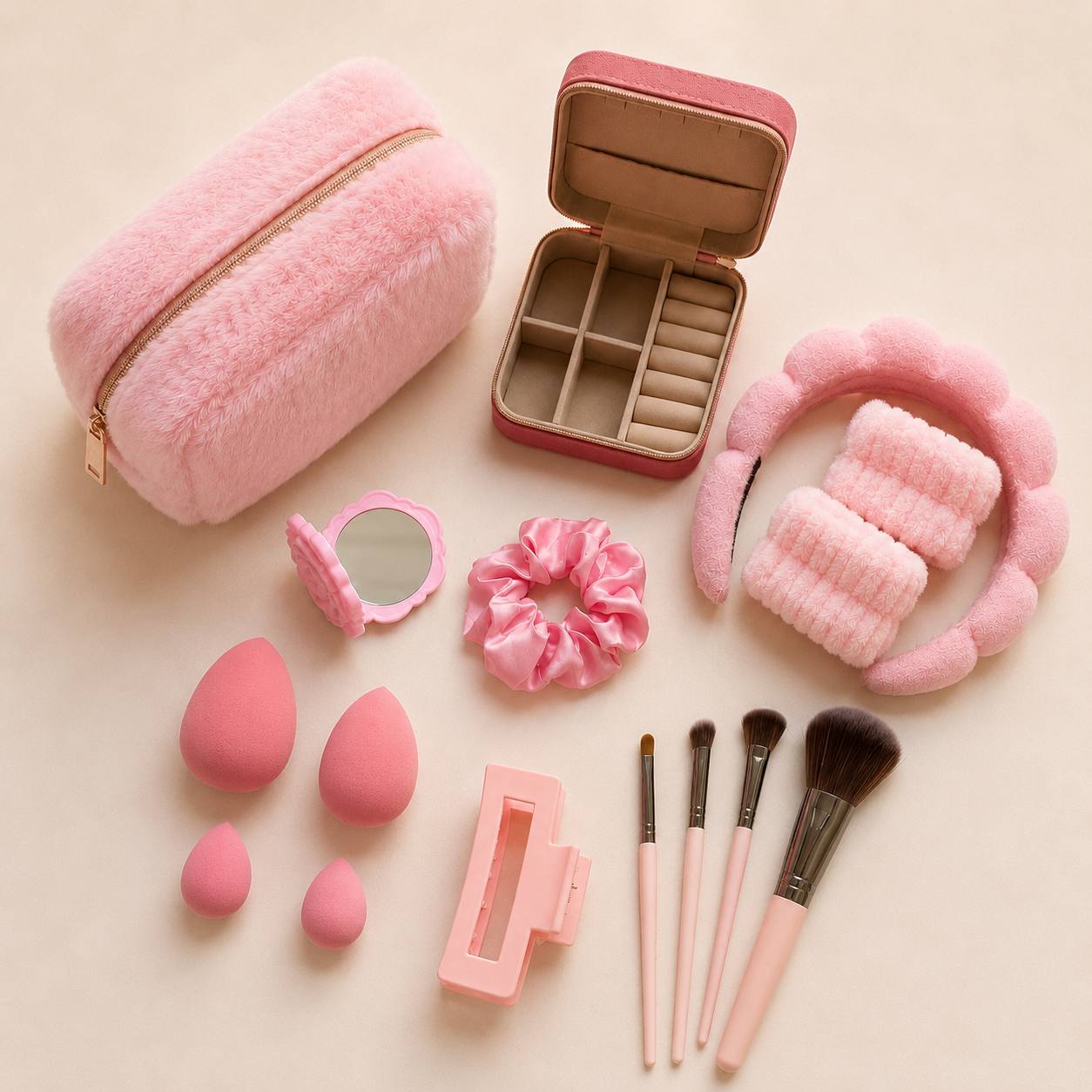 Deluxe Beauty Gift Set with Brushes & Sponges | 3 Colors