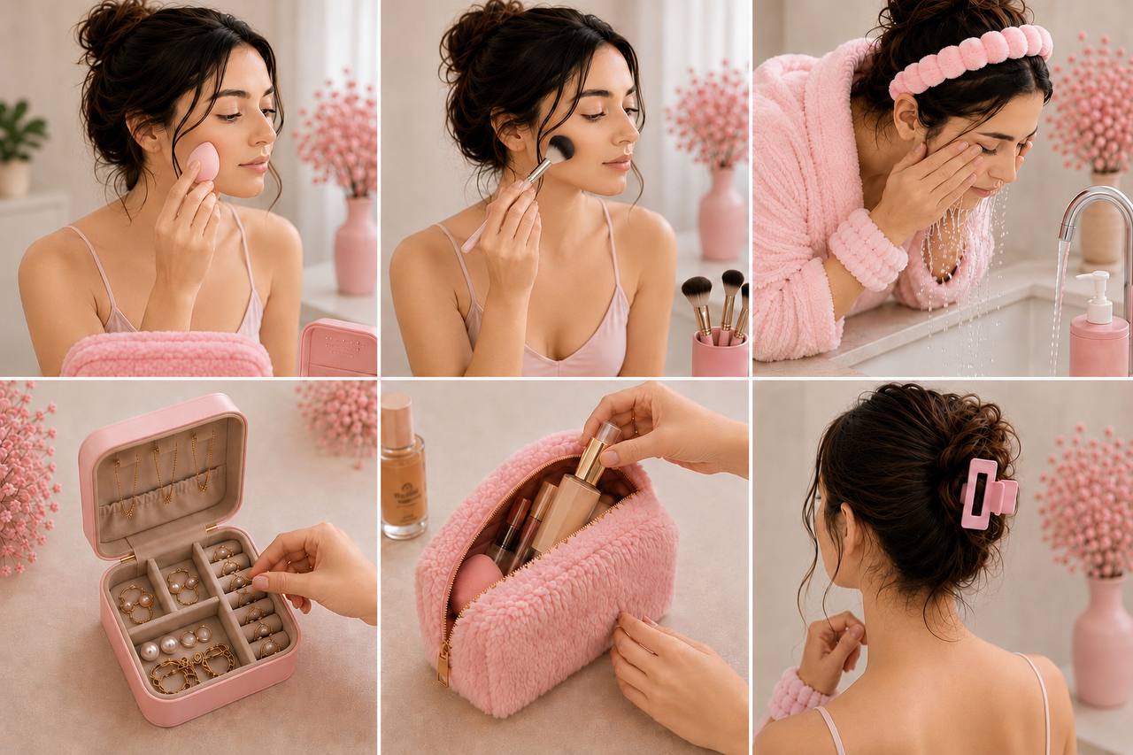 Deluxe Beauty Gift Set with Brushes & Sponges | 3 Colors