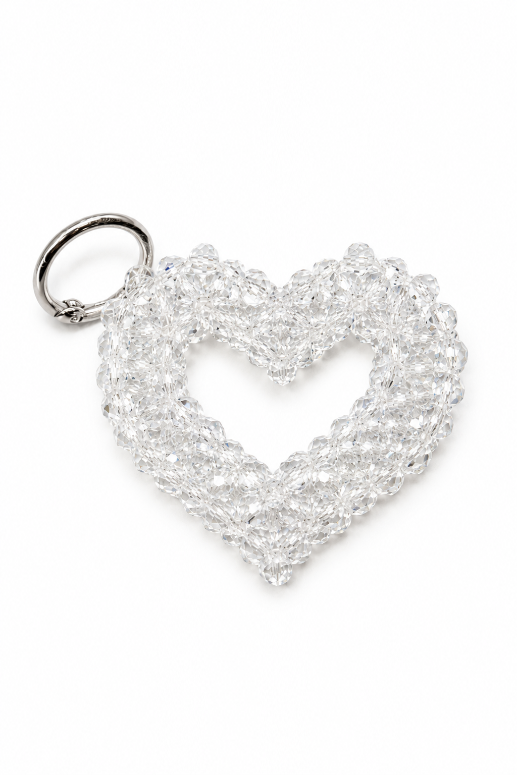 Handmade Crystal Beaded Heart Keychain