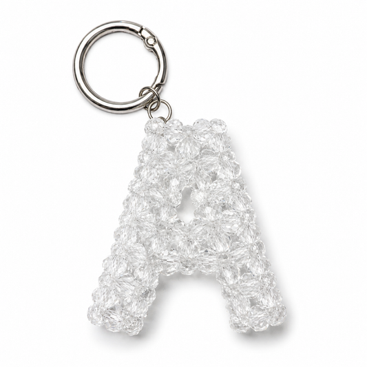Handmade Glass Beaded Letter Keychain