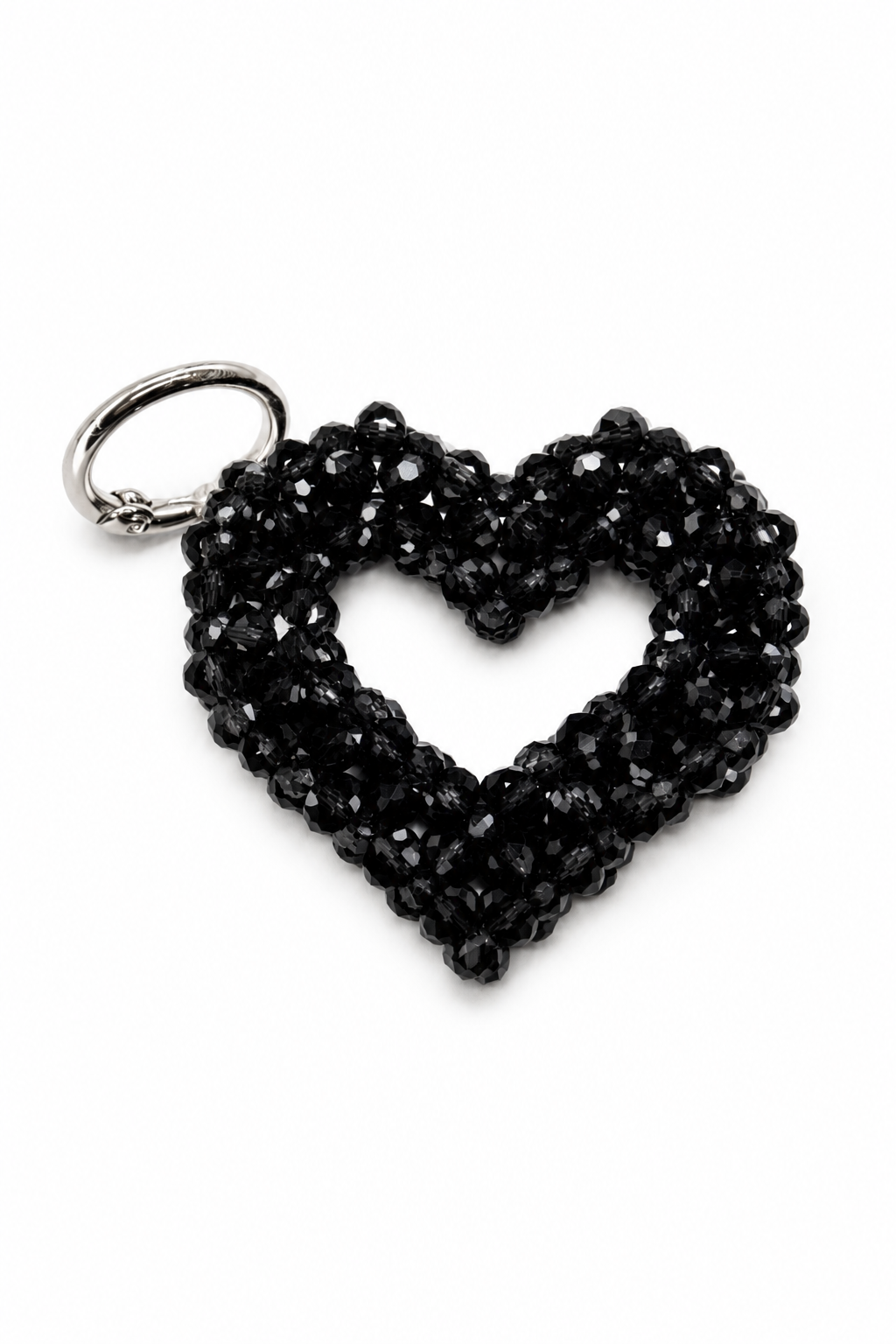 Handmade Crystal Beaded Heart Keychain